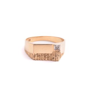 RING KL M BRILJANT-SLIPAD DIAMANT 0,02CT, 20MM, TILLV. BENGT HALLBERG, KÖPING 1992
