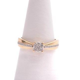 RING M 29 DIAMANTER TOT. 0,15CT WESSELTON (H), 17,5MM, TILLV. GULDFYND, REK. NYPRIS: 11998:-