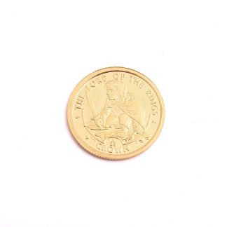 MINNESMYNT FINGULD 999,9 SAGAN OM RINGEN, ISLE OF MAN 2003, 1/25 OZ (SKA VARA 1,24G MEN VISAR 1,3G PÅ VÅGEN) LIMITERAD TILL 5000 EX, I PLASTETUI M INFORMATIONSFOLDER I ORIG ETUI