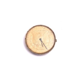 HERRUR SILVER M FÖRGYLLT SILVERMYNT MEKANISK 34MM (DEFEKT URVERK) BOETT I SILVER 80%, TOTAL VIKT INKLUSIVE URVERK & GLAS: 25,8G