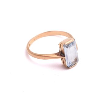 RING M LJUSBLÅ SYNTETISK STEN (SLITAGE PÅ STENEN) 16,25MM, SVENSKA STÄMPLAR, TILLV. 1945