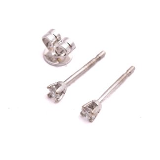 PAR ÖRHÄNGEN VITGULD M BRILJANT-SLIPADE DIAMANTER TOT. CA 0,10CT (ETT LÅS SAKNAS)