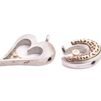 2 LÅS SILVER TILL COLLIER, BÄGGE M BRILJANT-SLIPAD DIAMANT, STÄMPLADE RA 925