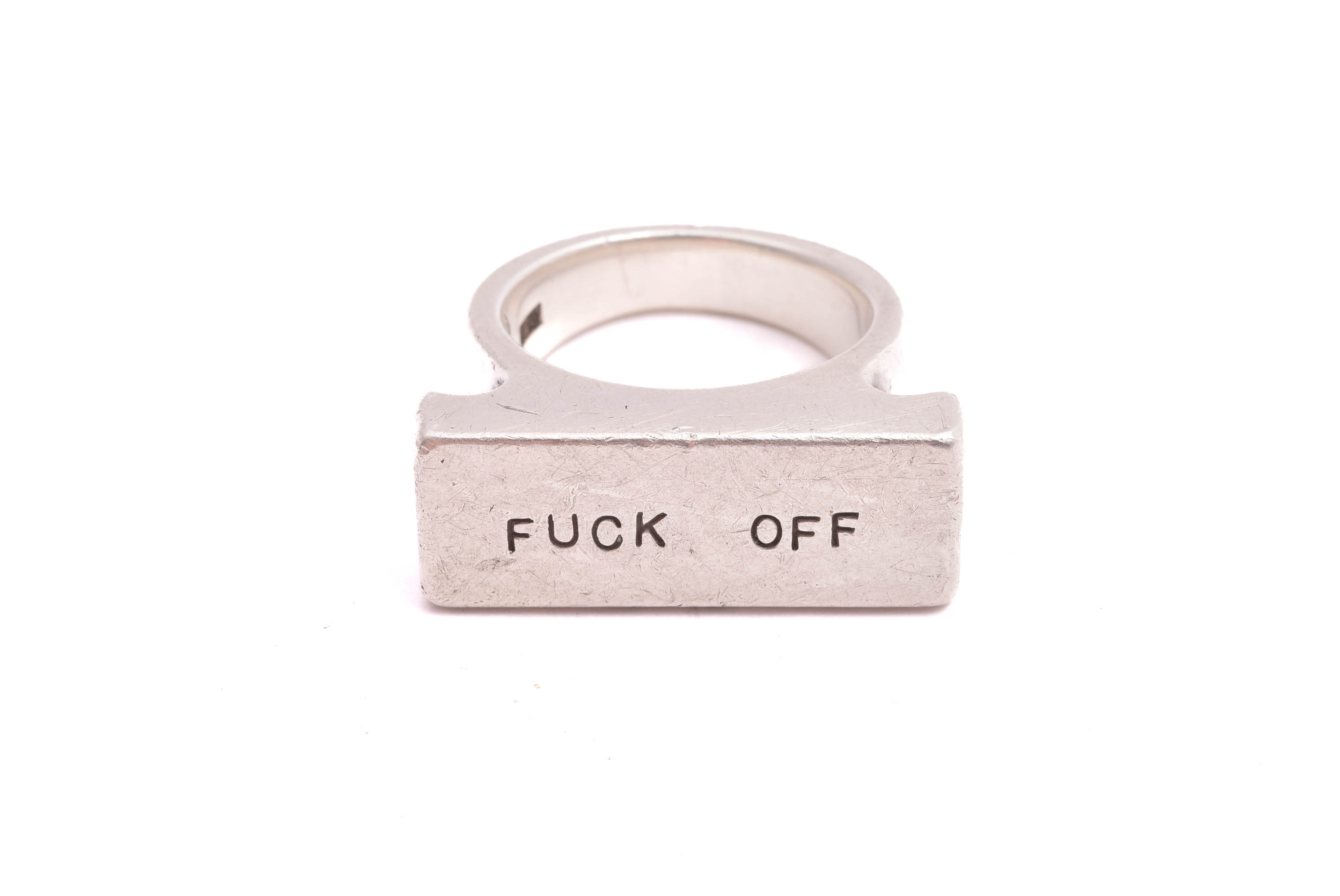 RING SILVER EFVA ATTLING FUNKY RING PAPARAZZI ”FUCK OFF”, 20,25MM (REPOR & JACK) REK. NYPRIS: 5400:-