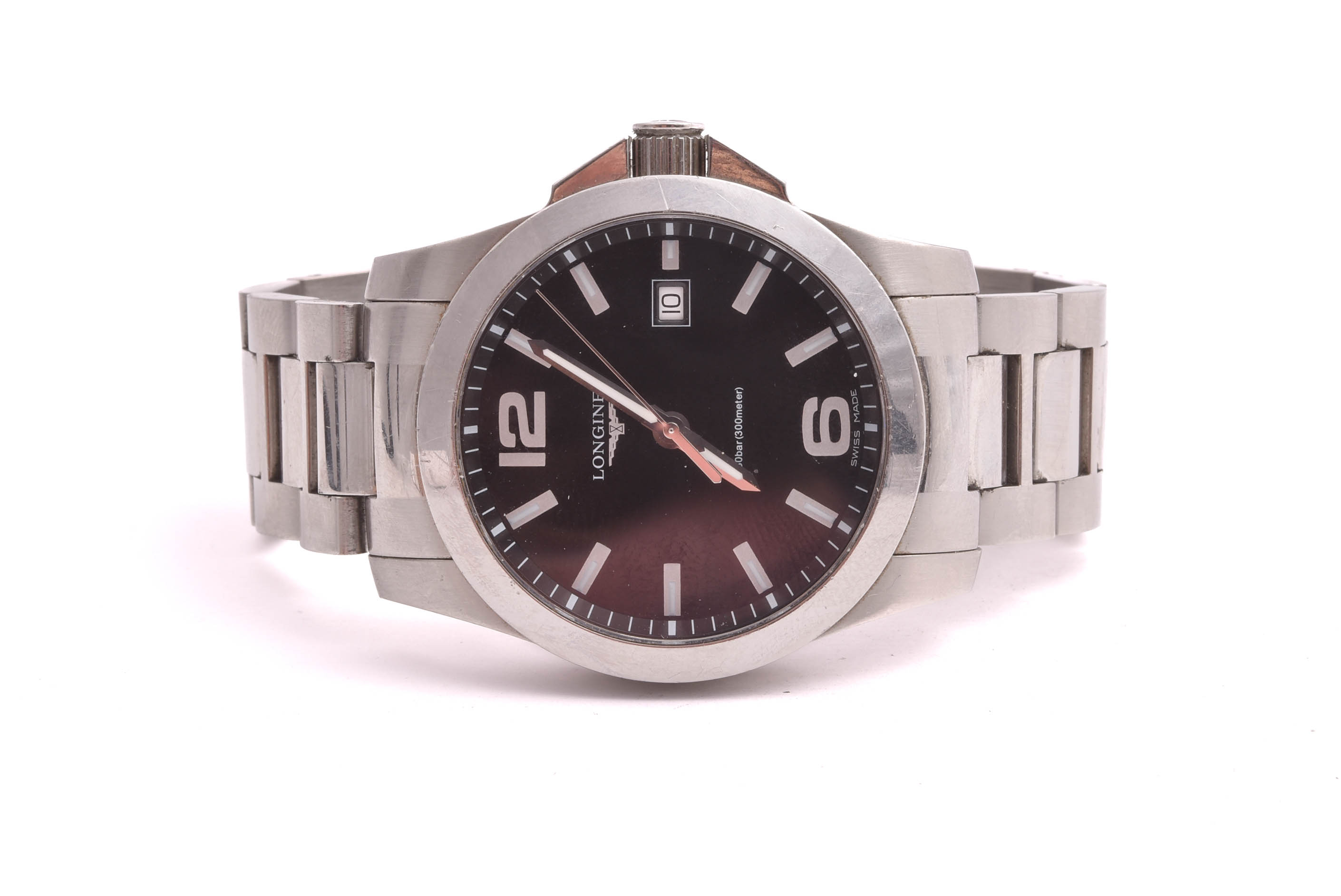 HERRUR LONGINES CONQUEST 300M Q 41MM, MODELL: L3.659.4 (BATTERI SLUT, CERT SAKNAS) M EXTRA LÄNKBITAR I ORIG ETUI