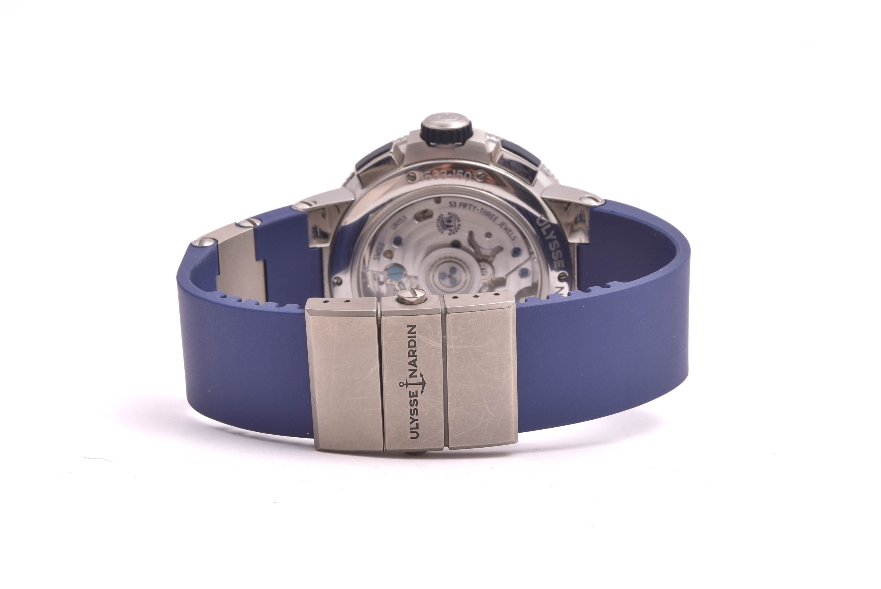 HERRUR ULYSSE NARDIN MARINE CHRONOGRAPH AUTOMATIC 43MM, MODELL: 1533-150/43 M CERT 2023 & KVITTO 10600 EURO (REK. 13700 EURO) I ORIG ETUI & YTTERLÅDA - Bild 2
