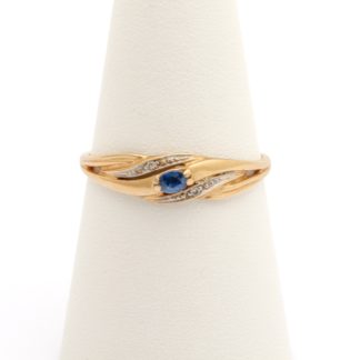 RING MED DIAMANTER OCH SAFIR ø 19MM
