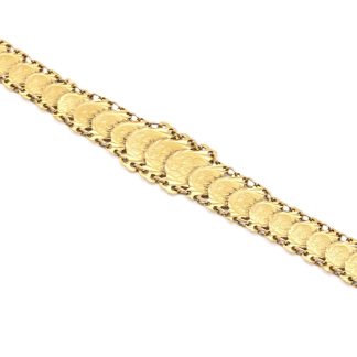 DEFEKT ARMBAND MED PLAKETTER I 18K GULD OCH LÅS I 14K GULD - TOTALVIKT: