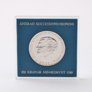 MINNESMYNT 200KR 1980 ÄNDRAD SUCCESSIONSORDNING