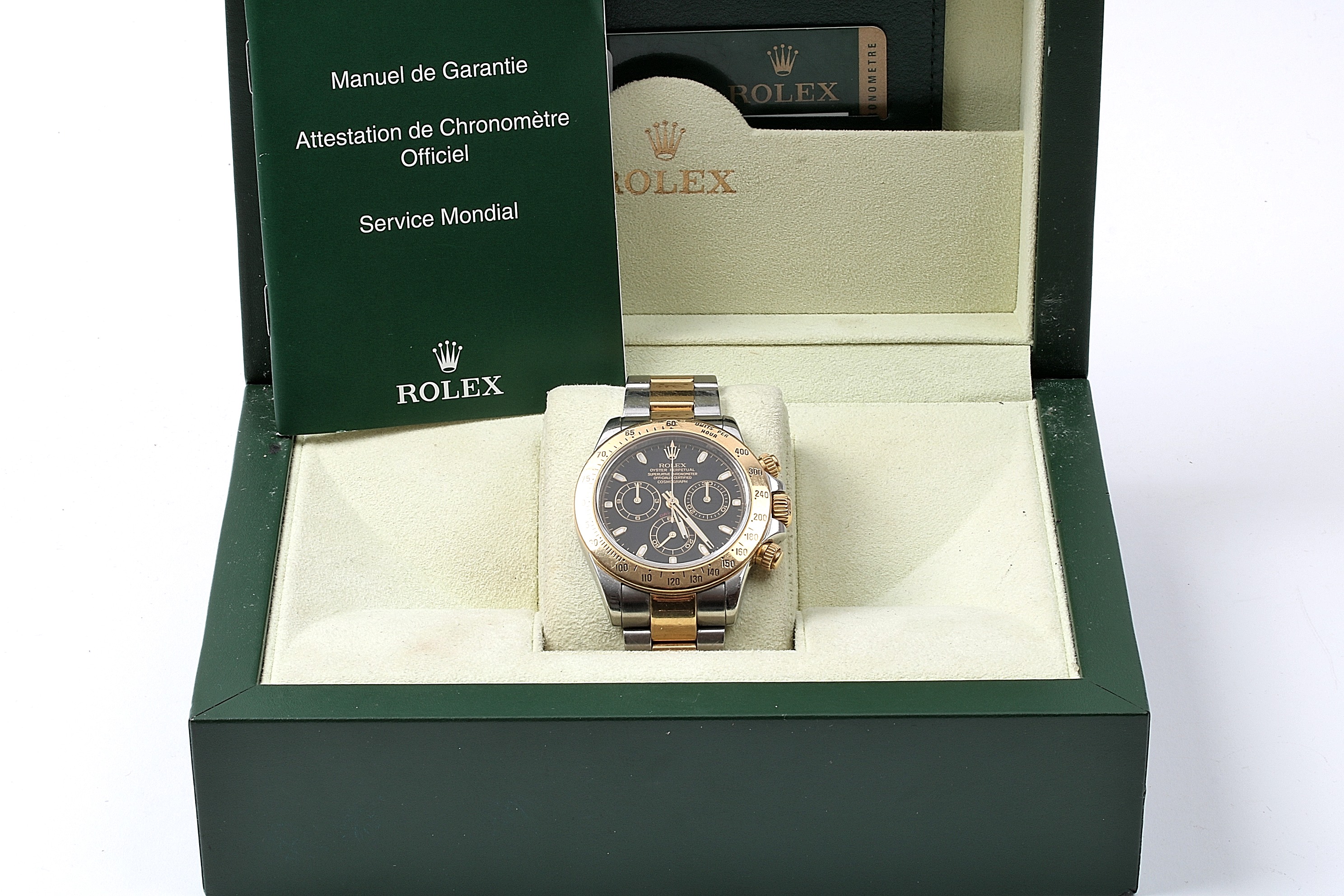 HERRUR ROLEX DAYTONA 18K&STÅL. REF 116523. 40MM. CERT 2010 ORIGINAL.KRT. BRUKSSLITAGE - Bild 3