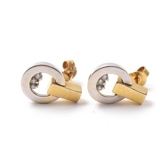 PAR ÖRHÄNGEN MED DIAMANTER 0,06CT. L. 1,5CM. 1 LÅS 14K