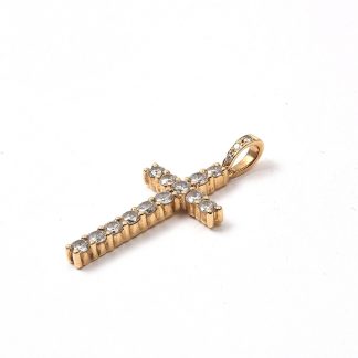 HÄNGE KORS MED DIAMANTER STÄMPLAR SAKNAS, L 3 CM B 1,3 CM