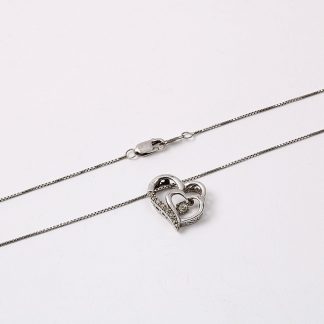 HALSKEDJA MED HÄNGE I SILVER, L 48 CM