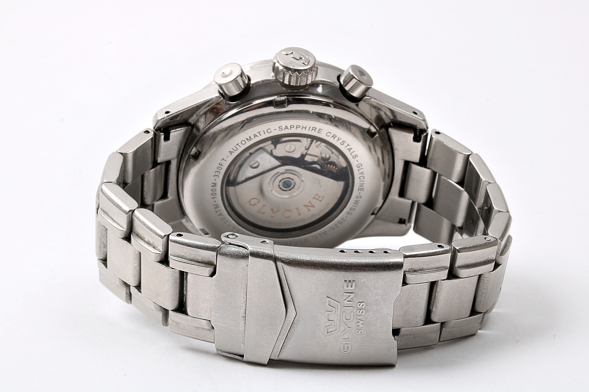 HERRUR CLYCINE STRATOFORTE COMPLIQUÉ REF. 3826. AUTOMAT. 46MM. ORIGINAL.KRT. LÄNKBITAR MED FÖLJER. REPOR OCH SLITAGE - Bild 2