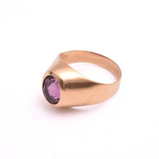 RING M AMETIST (SLITAGE & NAGG PÅ STENEN, REPOR PÅ GULDET) 15MM