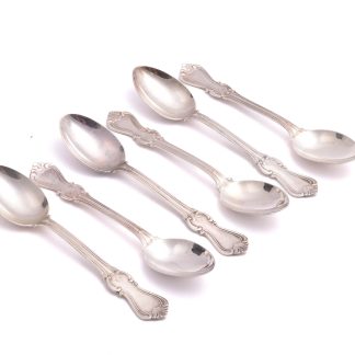 6 KAFFESKEDAR SILVER 122MM, MODELL: OLGA, SVENSKA STÄMPLAR, TILLV. 1995-98