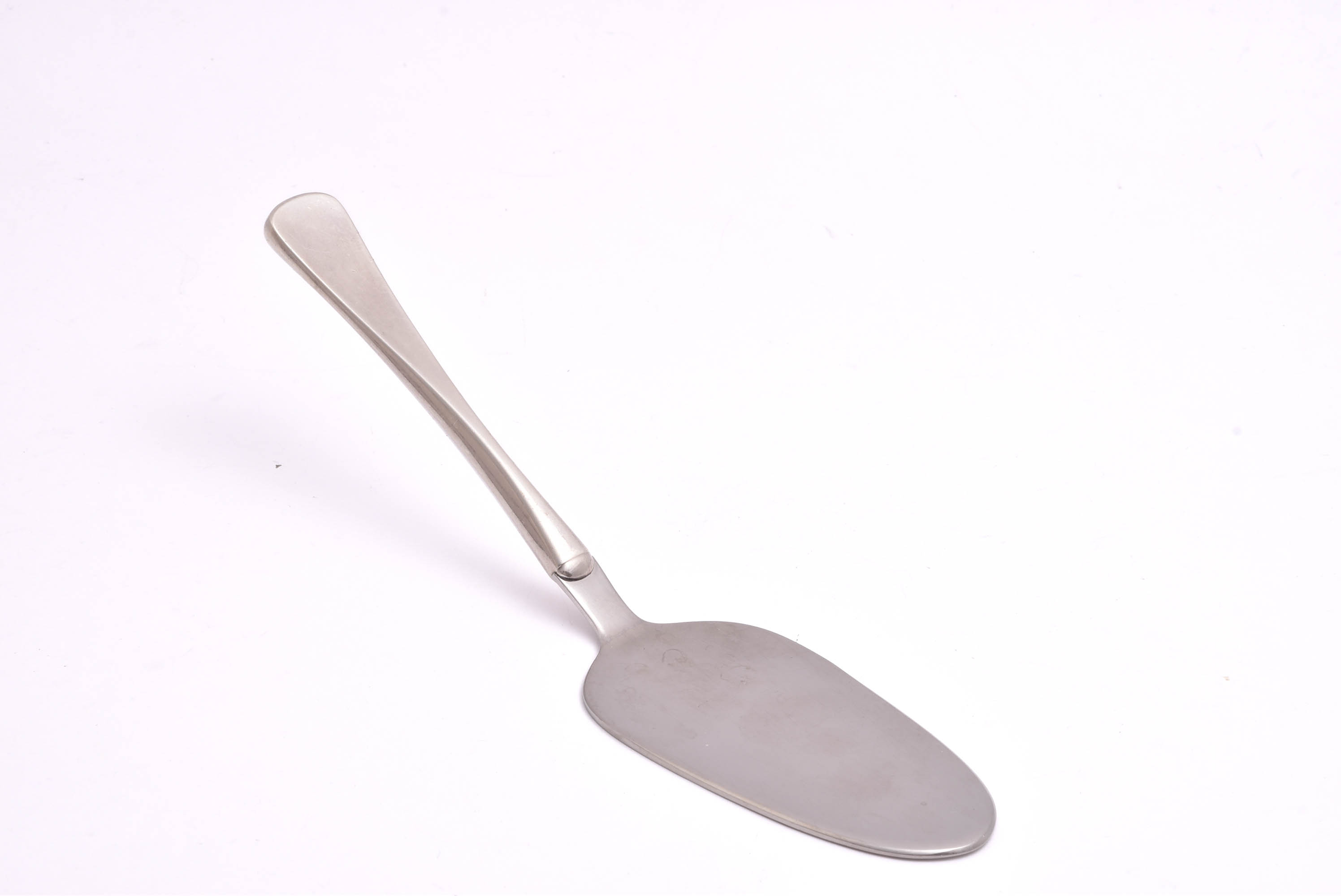 TÅRTSPADE SILVER M BLAD I ROSTFRITT STÅL & FYLLT HANDTAG, 204MM, DANSKA STÄMPLAR & SVENSK IMPORT-STÄMPEL, TILLV. HORSENS SÖLVVARUFABRIK 1961