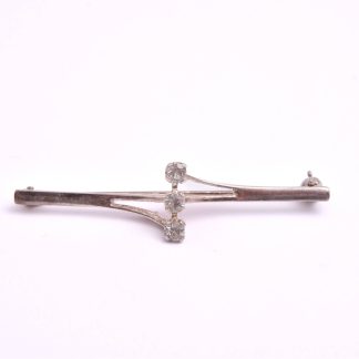 BROSCH SILVER M VITA SYNTETISKA STENAR, 5CM