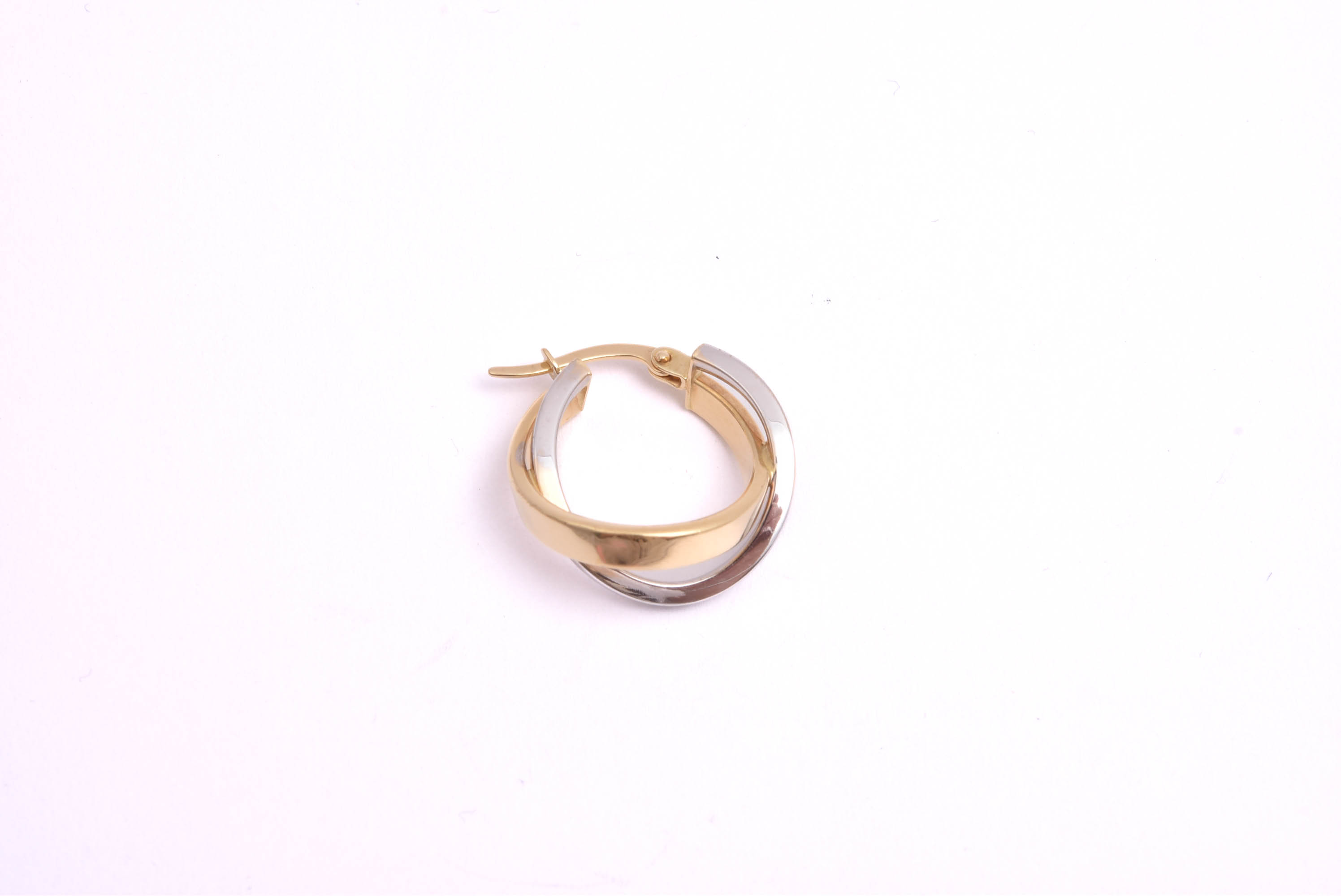 ETT UDDA ÖRHÄNGE (RÖTT & VITT GULD) 1,9CM, TILLV. GULDFYND
