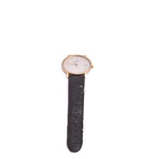 HERRUR TISSOT Q 33,5MM, 14K I BOETTEN (GRAVYR PÅ BAKBOETTEN, LÄDERARMBANDET TRASIGT, BATTERI SLUT)