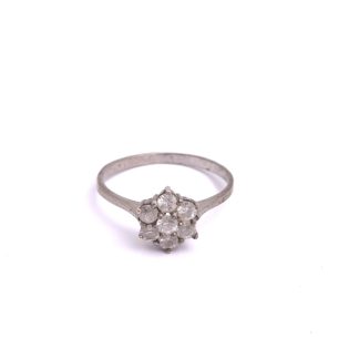 RING SILVER M VITA SYNTETISKA STENAR, 17MM