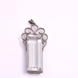 HÄNGE SILVER M BERGKRISTALL, 6,3CM INKL ÖGLAN, TILLV. STIGBERT FÖR ENGELBERT, STOCKHOLM 1942, SIGNERAD