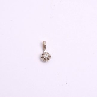 HÄNGE VITGULD M BRILJANT-SLIPAD DIAMANT 0,06CT, 1,1CM, TILLV. GULDFYND