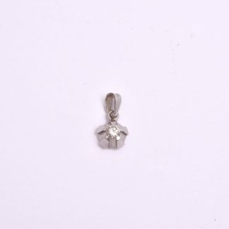 HÄNGE VITGULD M BRILJANT-SLIPAD DIAMANT CA 0,10CT, 1,3CM INKL ÖGLAN, TILLV. BIMS GULDSMIDE, GÖTEBORG