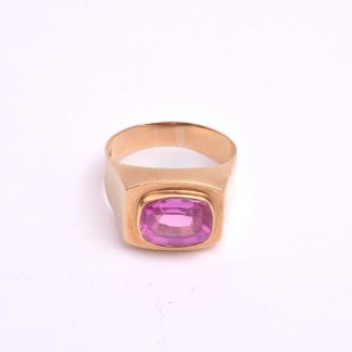 RING M ROSA SYNTETISK STEN, 18MM, TILLV. STOCKHOLM 1956