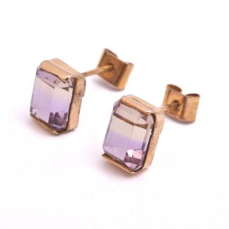 PAR ÖRHÄNGEN M AMETRINER (STÄMPLAR SAKNAS) 8,8MM, TOTAL VIKT: 1,8G
