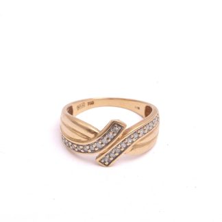 RING M 22 ÅTTKANT-SLIPADE DIAMANTER, 17MM, TILLV. GULDFYND