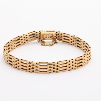 ARMBAND MED SÄKERHETSKEDJA, LÄNGD: 19CM, BREDD: 7,5MM - TILLV. SVERIGE