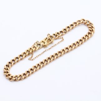 ARMBAND PANSAR MED SÄKERHETSKEDJA, 18CM, BREDD: 5MM - TILLV. SVERIGE - OBS! BUCKLIG PÅ NÅGRA LÄNKDELAR