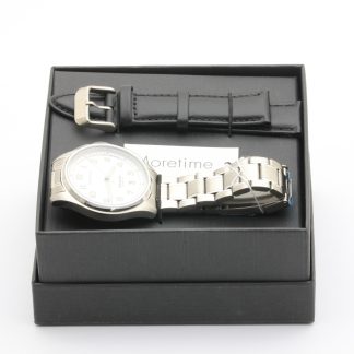 HERRUR MORETIME QUANTUM MG7163-612, ø 40MM, QUARTZ, DATUM MED STÅL OCH LÄDERLÄNK I ORIGINAL FÖRPACKNING - NYSKICK!
