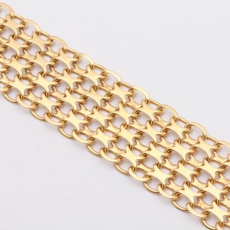 ARMBAND X-LÄNK 19,5CM, BREDD: 16,5MM - TILLV. GÖTEBORG 1981 - OBS! NÅGOT OJÄMN OCH BUCKLIG I LÄNKEN