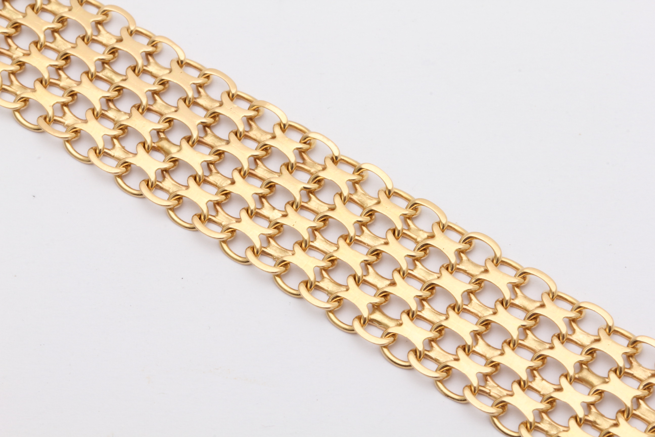 ARMBAND X-LÄNK 19,5CM, BREDD: 16,5MM – TILLV. GÖTEBORG 1981 – OBS! NÅGOT OJÄMN OCH BUCKLIG I LÄNKEN