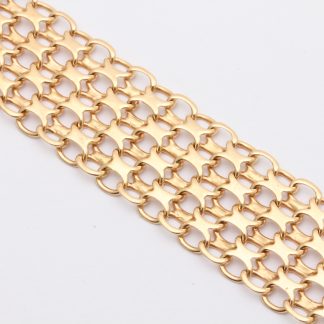 ARMBAND X-LÄNK 19,5CM, BREDD: 20MM - TILLV. GÖTEBORG 1981 - OBS! NÅGOT OJÄMN OCH BUCKLIG I LÄNKEN