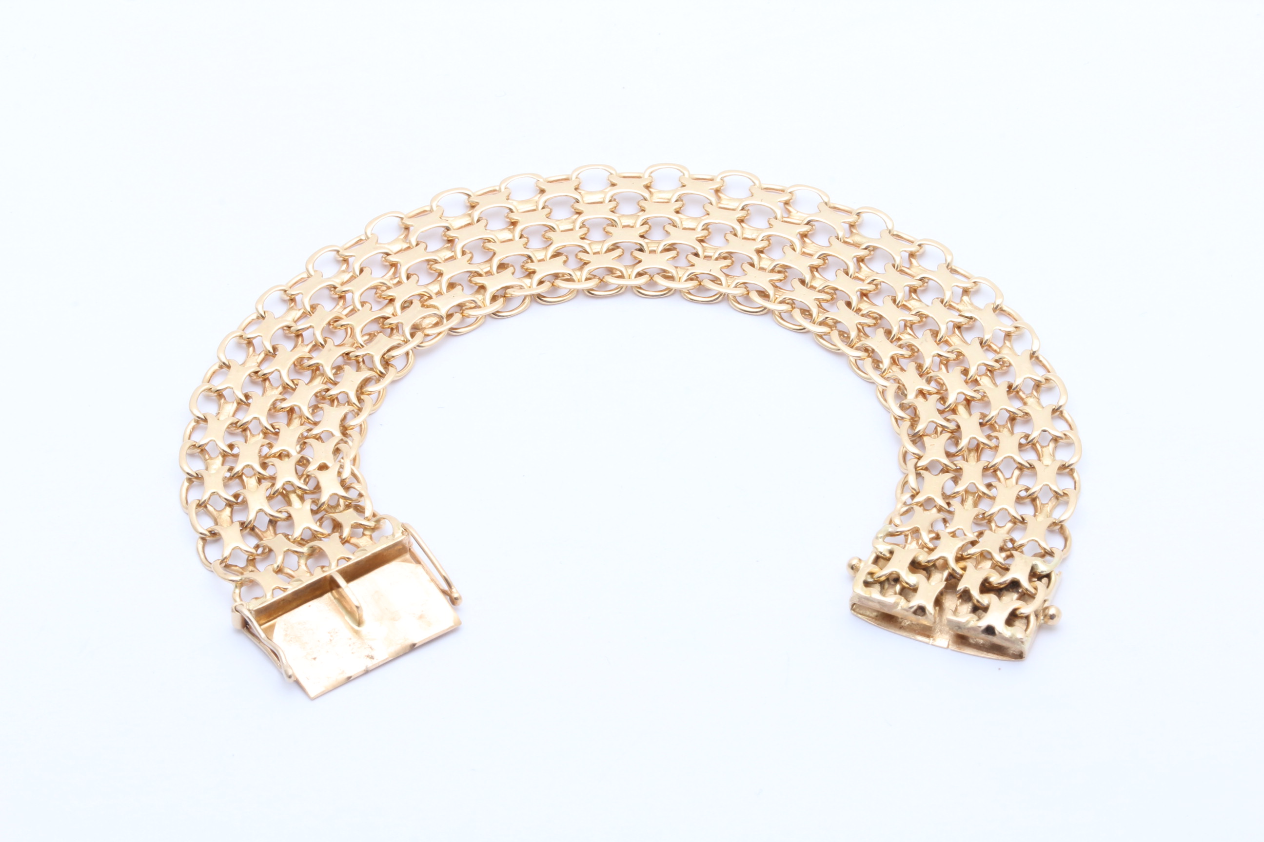 ARMBAND X-LÄNK 19,5CM, BREDD: 20MM – TILLV. GÖTEBORG 1981 – OBS! NÅGOT OJÄMN OCH BUCKLIG I LÄNKEN - Bild 2