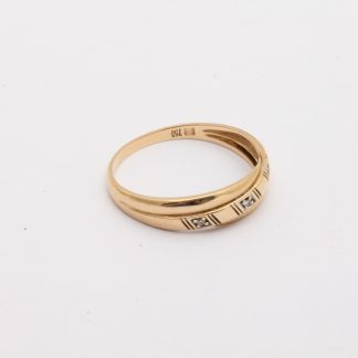RING MED DIAMANTER TOT. CA: 0,015CT, ø 17MM - TILLV. GULDFYND