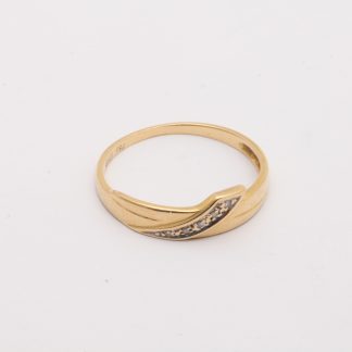 RING MED DIAMANTER TOT. CA: 0,025CT ø 17MM - TILLV. GULDFYND