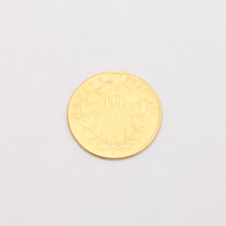 GULDMYNT FRANKRIKE 10 FRANCS 1864 NAPOLEON III - SLITAGE