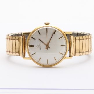 HERRUR CERTINA ø 34MM, MEKANISK, 18K GULD I BOETTEN, LÄNK I METALL - OBS! GRAVYR PÅ BAKSIDAN, URET GÅR MEN SÄLJES UTANFUNKTIONSGARANTI - TOTALVIKT: 59,5G