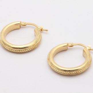 PAR ÖRHÄNGEN RINGAR / HOOPS MED MÖNSTER ø 22MM - TILLV. ITALIEN