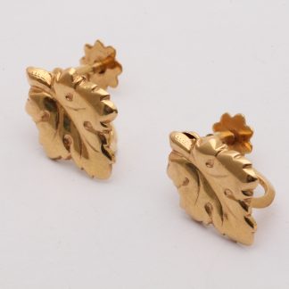 DEFEKTA PAR ÖRHÄNGEN LÖV 15x11MM - TILLV. SVERIGE - OBS! BUCKLIGA OCH SLITNA - SKRUVLÅS FÖR DIG UTAN HÅL I ÖRAT