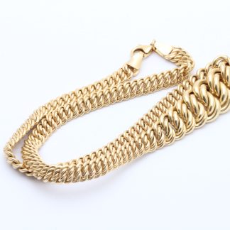 DEFEKT HALSBAND 45,5CM, DOSERAD: 7-18MM - OBS! BUCKLIG, VRIDER SIG OCH ÄR OJÄMN I LÄNKEN