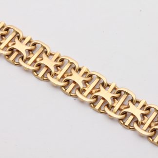 ARMBAND X-LÄNK MED STAV, 20,5CM, BREDD: 8MM - TILLV. BORGINGS GULDSMIDE I GÖTEBORG 1991