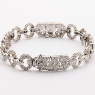 ARMBAND I VIGULD MED DIAMANTER, 18CM, BREDD: 11,5MM - OBS! LÅSET STÄNGER LITE DÅLIGT OCH NÅGRA STENAR ÄR NAGGADE