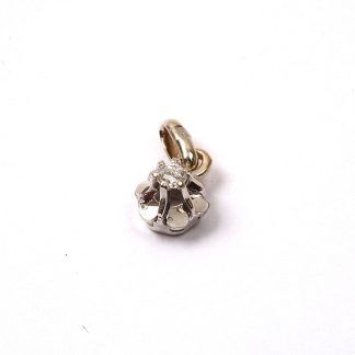 HÄNGE VG MED DIAMANT, 0,03 CT, SVENSKA STÄMPLAR
