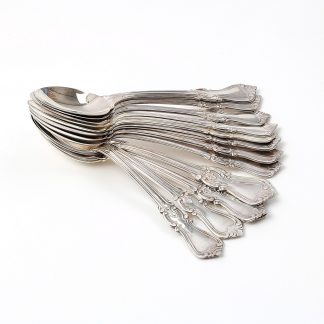 14 KAFFESKEDAR I SILVER, OLGA, L 12,3 CM