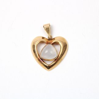 HÄNGE HJÄRTA MED MÅNSTEN, TILLV. 1963, L 2,9 CM